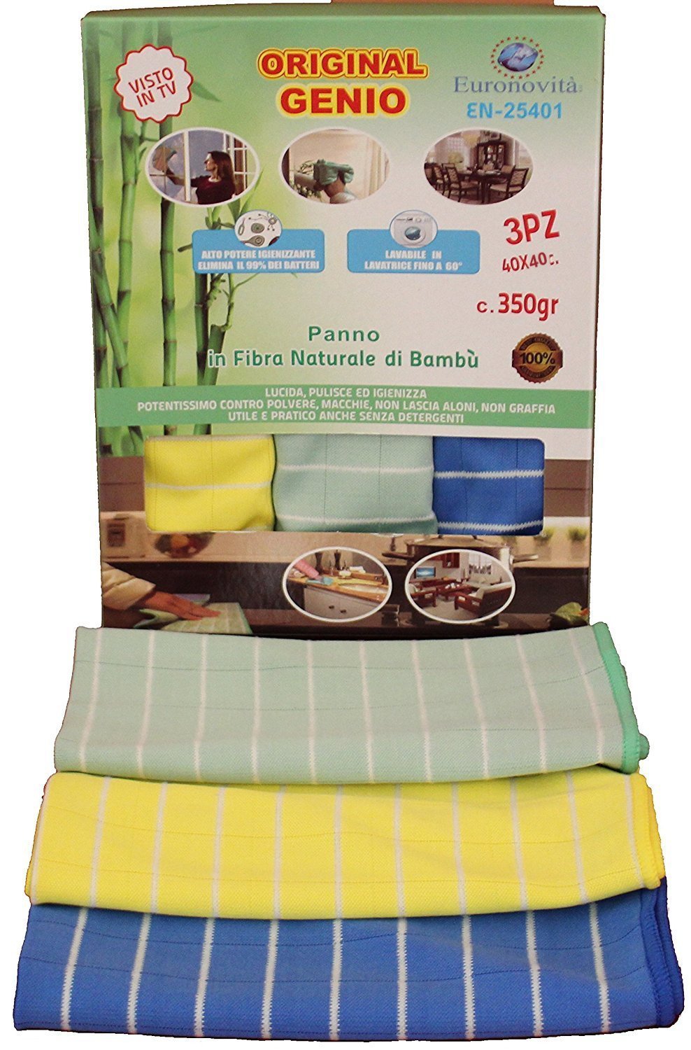 Panni in Bamboo – Kit 3 pezzi Multiuso Ecologici