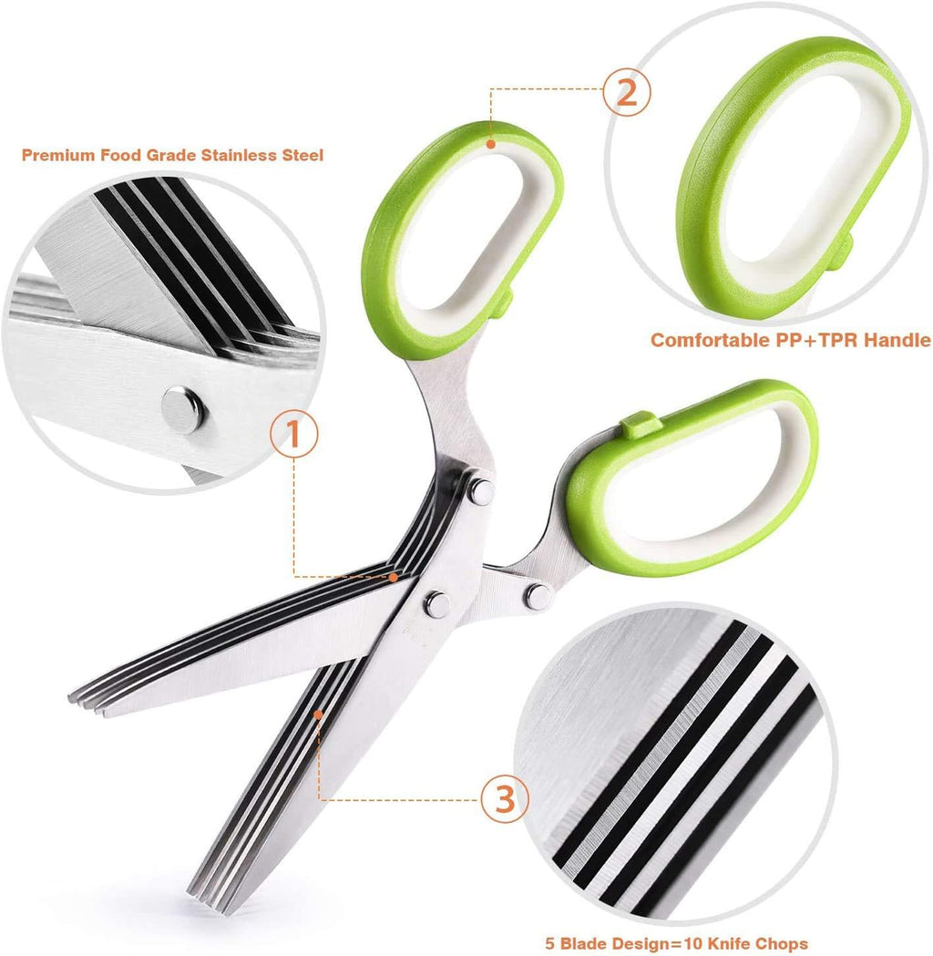 Forbici 5 Lame in Acciaio Inox – Trita Erbe e Verdure