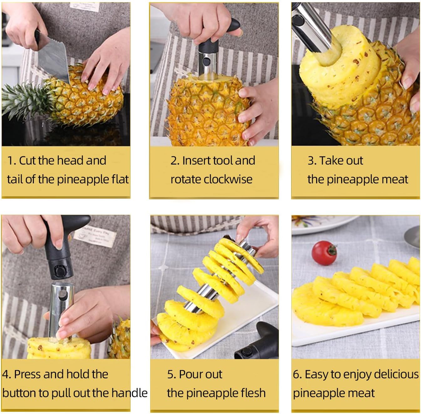Affetta Ananas in Acciaio Inox – Taglia Sbuccia e Affetta