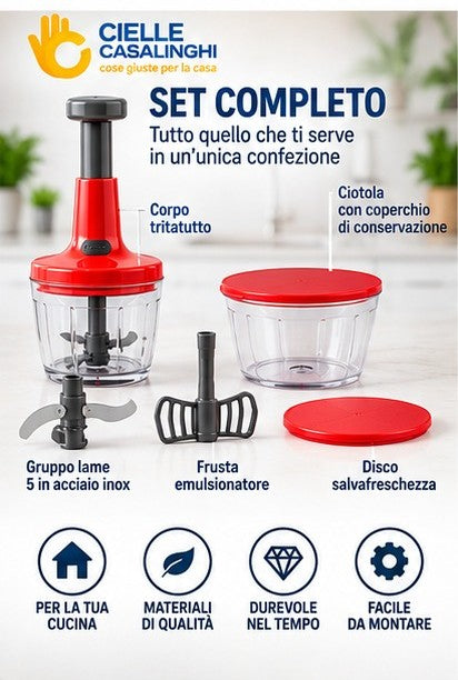Robottino Tritatutto Push&Twist – Set Grande e Piccolo