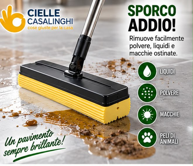 Scopa Lampoasciuga con Ricambio – Lavapavimenti Manuale